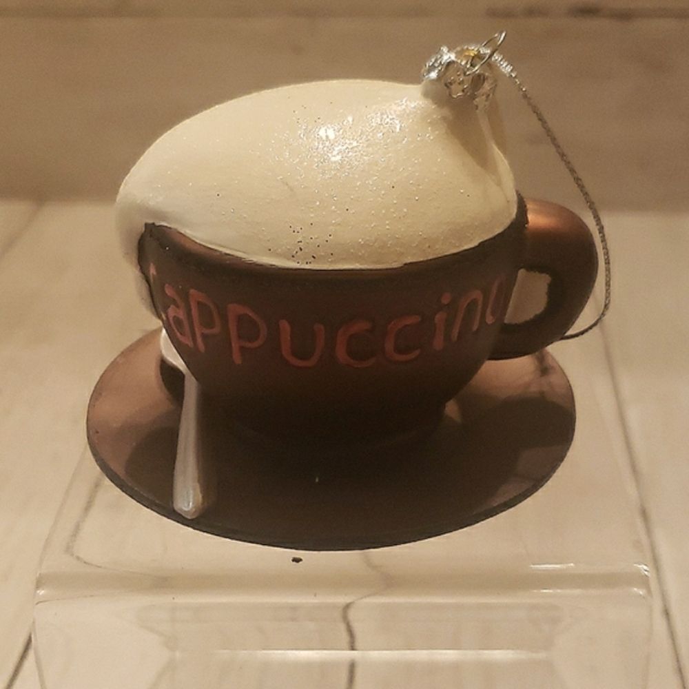 💙💙💙Cappuccino coffee cup Christmas ornament